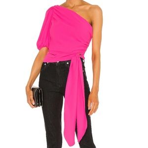 Amanda Uprichard Bexley Top in Pink Lacquer